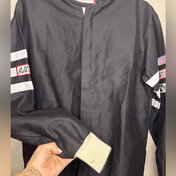 VTG RJS Racing Equipment Full Zip-Up Jacket
Men's Small Black White Strips - Picture 12 of 15